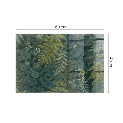 Obdélníkové sklo pod krbová kamna Rostlinné vzory s motýly