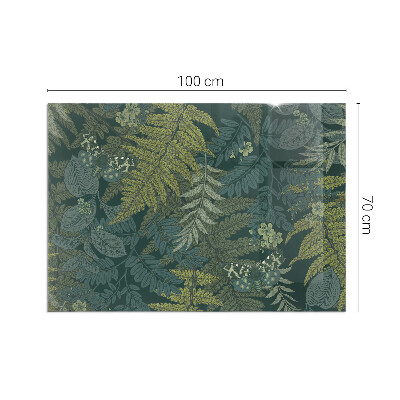 Obdélníkové sklo pod krbová kamna Rostlinné vzory s motýly