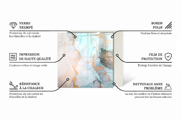 Obdélníkové sklo pod krbová kamna Rostlinné vzory s motýly