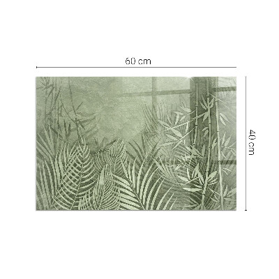 Obdélníková skleněná podložka pod kamna Tropické listy na pozadí