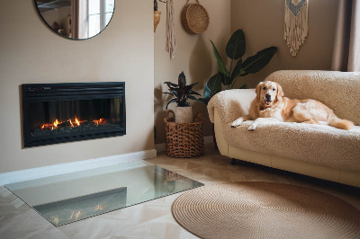 Obdélníková podložka před krb Mramorový motiv v jemných tónech