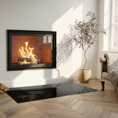 Obdélníková podložka před krb Barva Černá