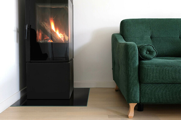 Obdélníková podložka před krb Barva Černá