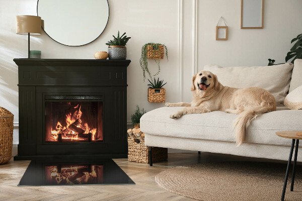 Obdélníková podložka před krb Barva Černá