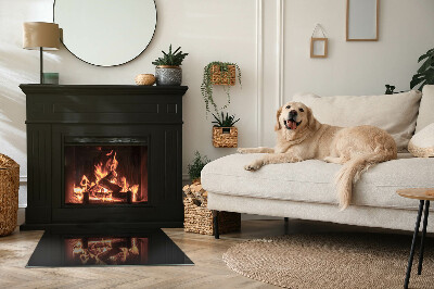 Obdélníková podložka před krb Barva Černá