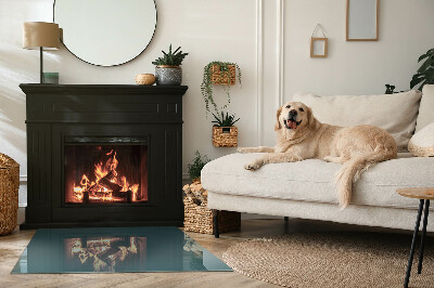 Obdélníkové sklo pod krbová kamna Barva moře