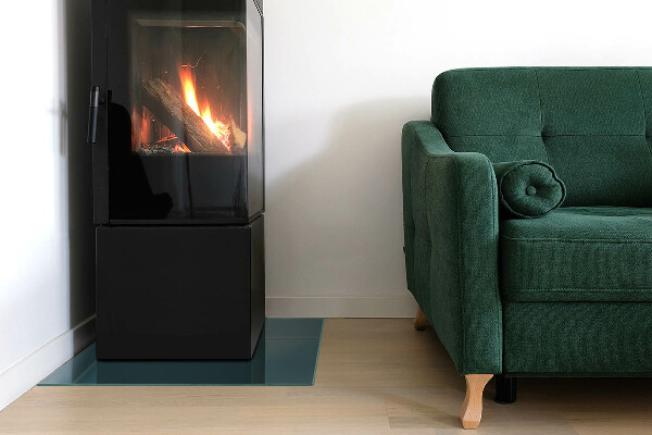 Obdélníkové sklo pod krbová kamna Barva moře