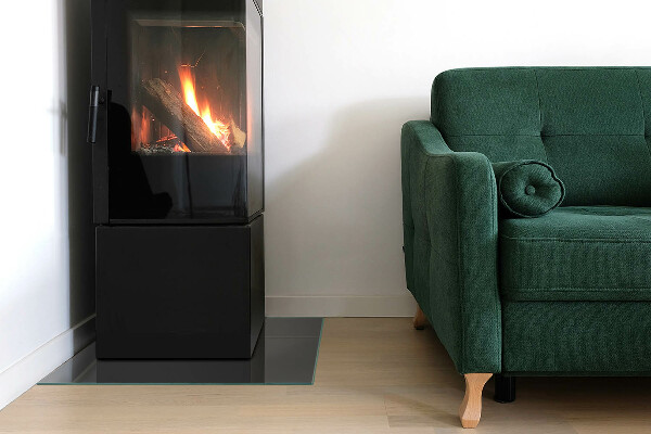 Obdélníková skleněná podložka pod kamna Barva: Šedohnědá