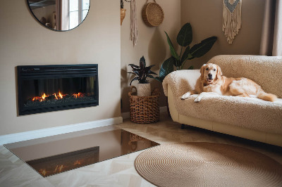 Obdélníková podložka před krb Barva Hnědá