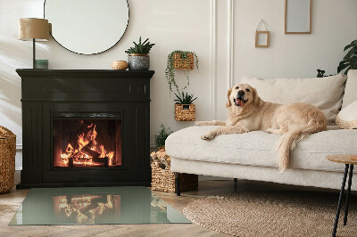 Obdélníková skleněná podložka pod kamna Olivová barva