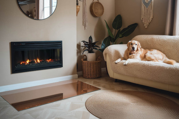 Obdélníková podložka před krb Barva Hnědá