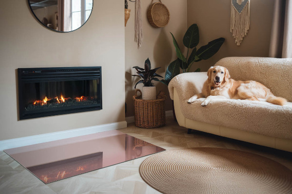 Obdélníková podložka před krb Barva růžová