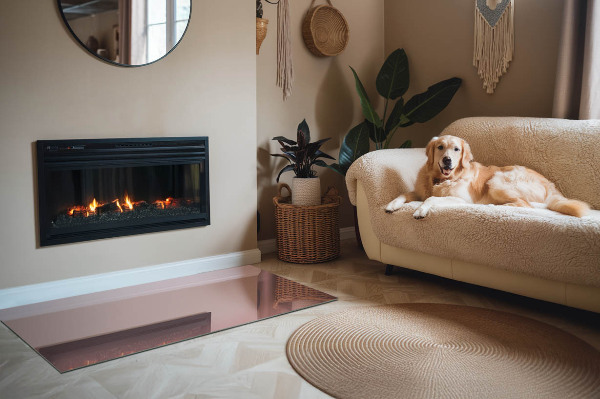 Obdélníková podložka před krb Barva růžová