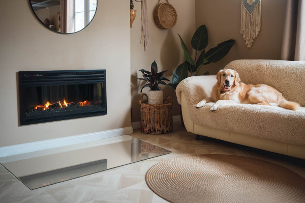 Obdélníková podložka před krb Světle krémová barva