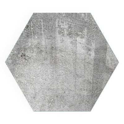 Šestihranné sklo pod krbová kamna Surový beton v minimalistickém stylu