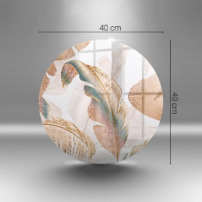 Podložka pod svíčku Boho peří a listy