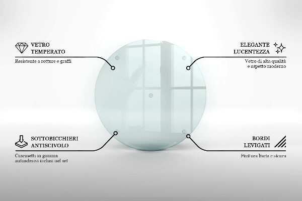 Kulatý skleněný svícen průhledný