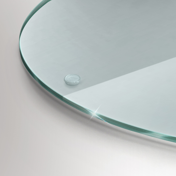 Kulatý skleněný svícen průhledný