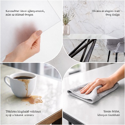 Čtvercová stolová deska Poloprůhledná