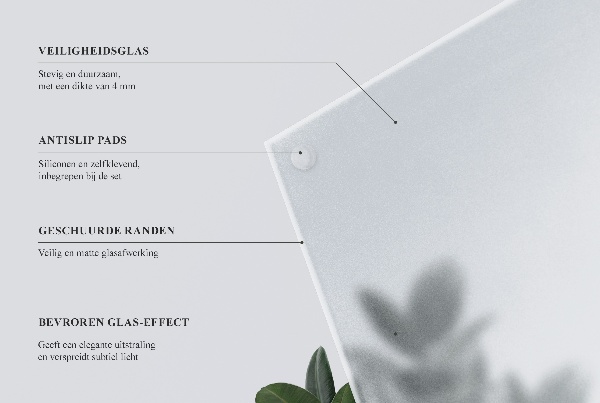 Čtvercová stolová deska Poloprůhledná