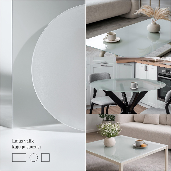 Kulatá stolová deska Poloprůhledná