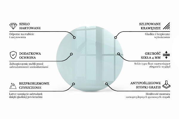 Pracovní deska z tvrzeného skla Průhledná