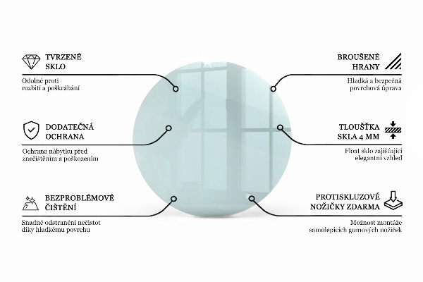 Pracovní deska z tvrzeného skla Průhledná