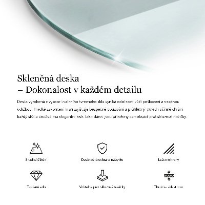 Průhledná pracovní deska z tvrzeného skla