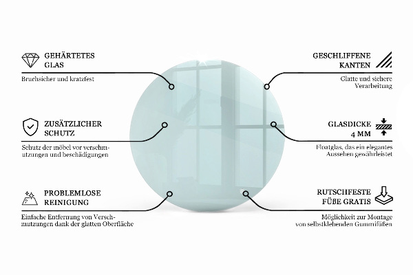Pracovní deska z tvrzeného skla Průhledná