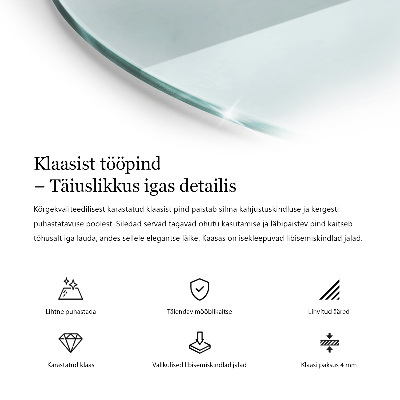 Pracovní deska z tvrzeného skla Průhledná