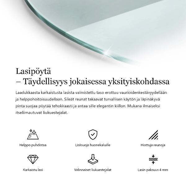 Pracovní deska z tvrzeného skla Průhledná