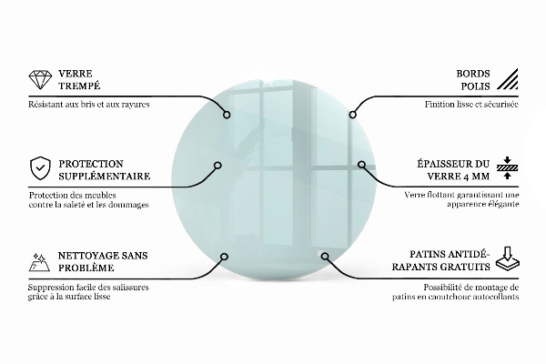Pracovní deska z tvrzeného skla Průhledná