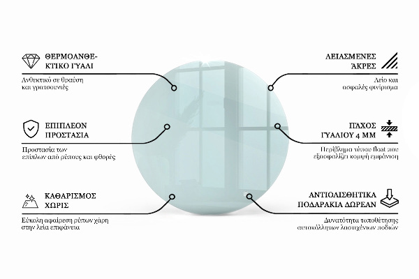 Pracovní deska z tvrzeného skla Průhledná