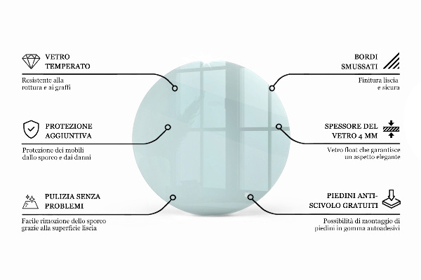 Pracovní deska z tvrzeného skla Průhledná