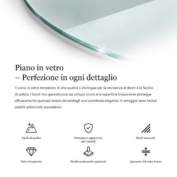 Pracovní deska z tvrzeného skla Průhledná