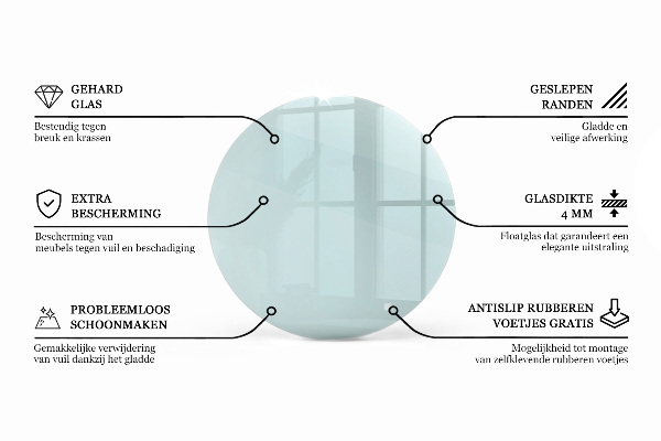 Pracovní deska z tvrzeného skla Průhledná