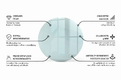 Pracovní deska z tvrzeného skla Průhledná