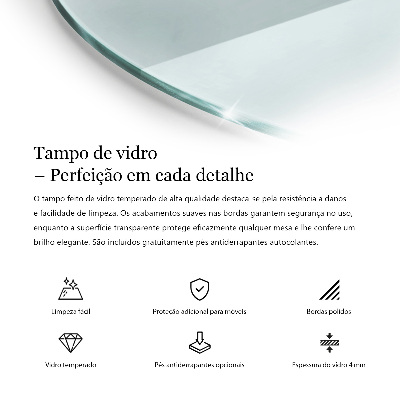 Pracovní deska z tvrzeného skla Průhledná