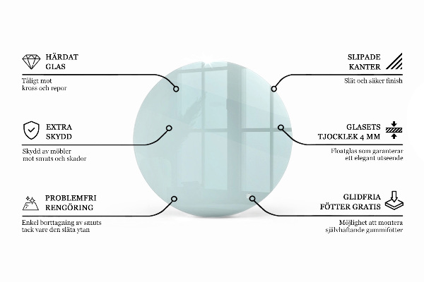 Pracovní deska z tvrzeného skla Průhledná