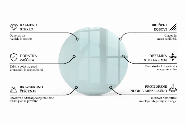 Pracovní deska z tvrzeného skla Průhledná