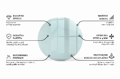 Pracovní deska z tvrzeného skla Průhledná