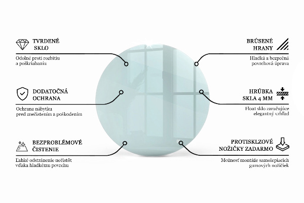 Pracovní deska z tvrzeného skla Průhledná