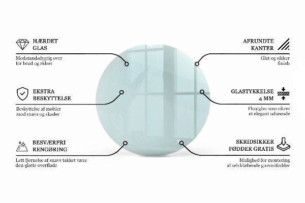 Pracovní deska z tvrzeného skla Průhledná