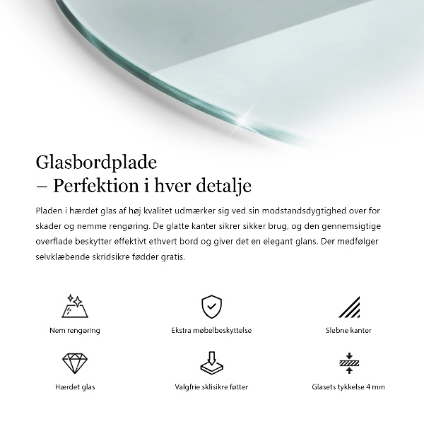 Pracovní deska z tvrzeného skla Průhledná