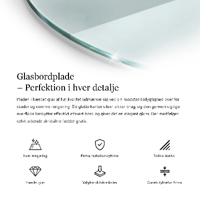 Pracovní deska z tvrzeného skla Průhledná