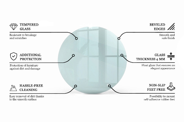 Pracovní deska z tvrzeného skla Průhledná