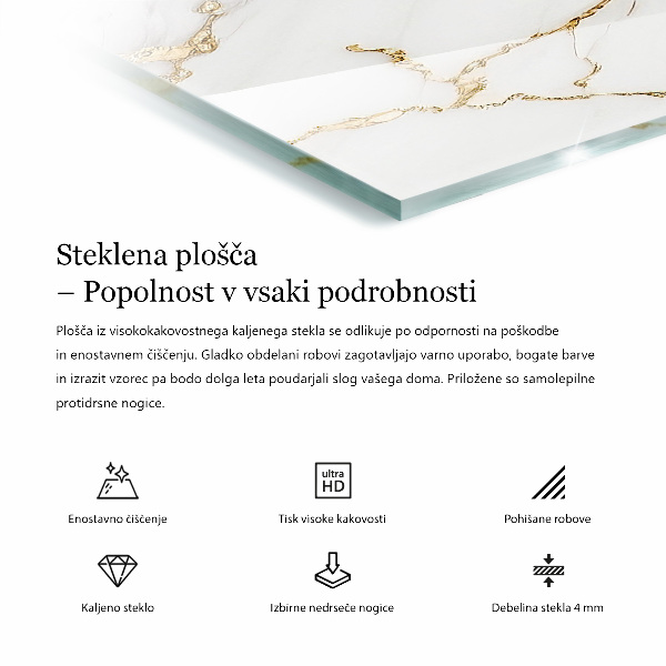 Obdélníková stolová deska Stylový mramorový vzor