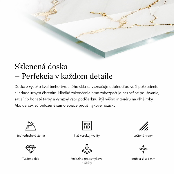 Obdélníková stolová deska Stylový mramorový vzor