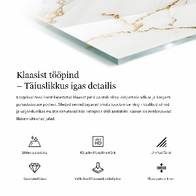 Obdélníková stolová deska Mramorové žíly v designu