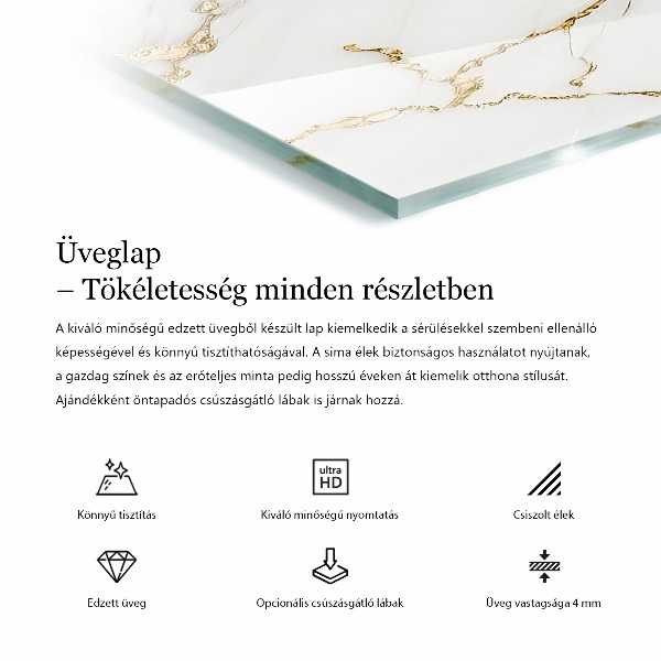Obdélníková stolová deska Mramorové žíly v designu